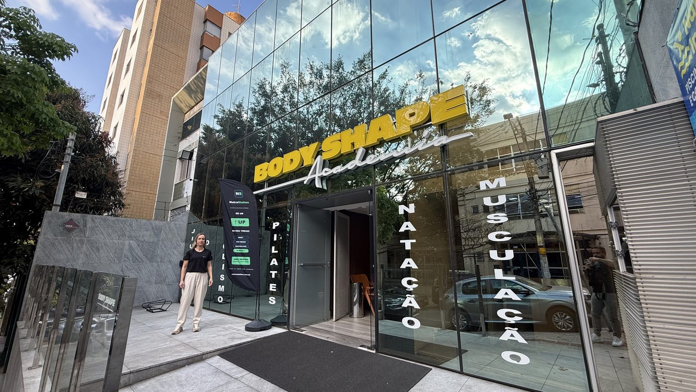 Fachada da academia Body Shape, onde a NutraStation foi inaugurada